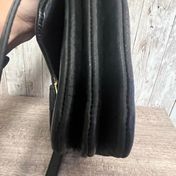 All Saints Ondine Black Leather Shoulder Bag Preppy Moto Classic Chic - Picture 9 of 10